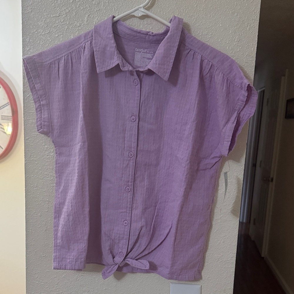 Cat & Jack Purple Button-Down Top